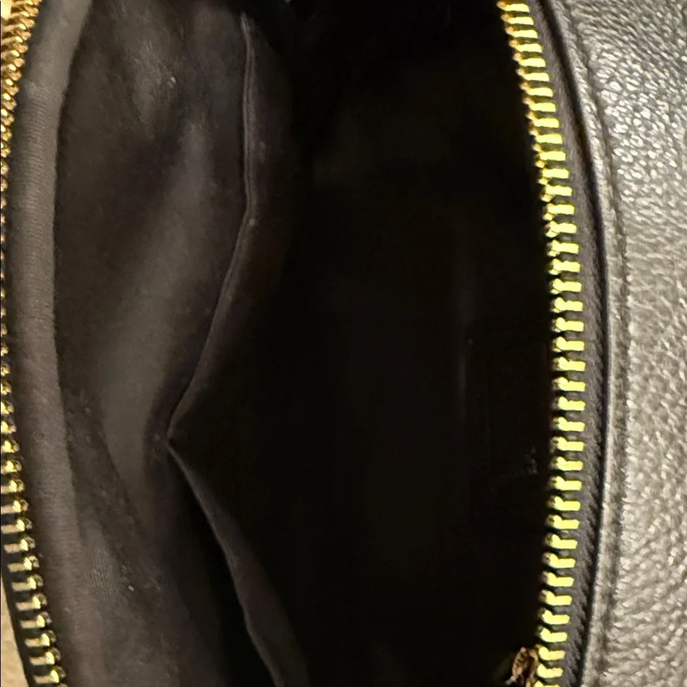Coach Black Leather Backpack with Gold Accents - Picture 5 of 7